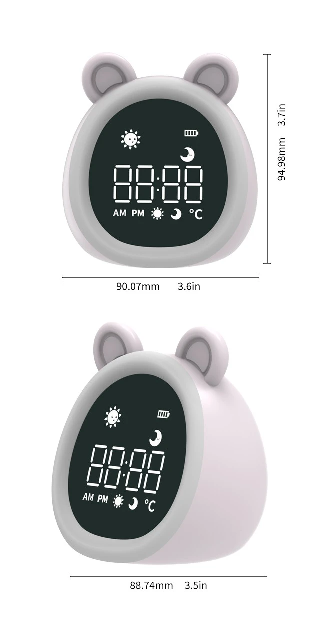 Kids Alarm Clock With Voice Reminder – Cute Bear Sleep Trainer Night Light Sound Machine price